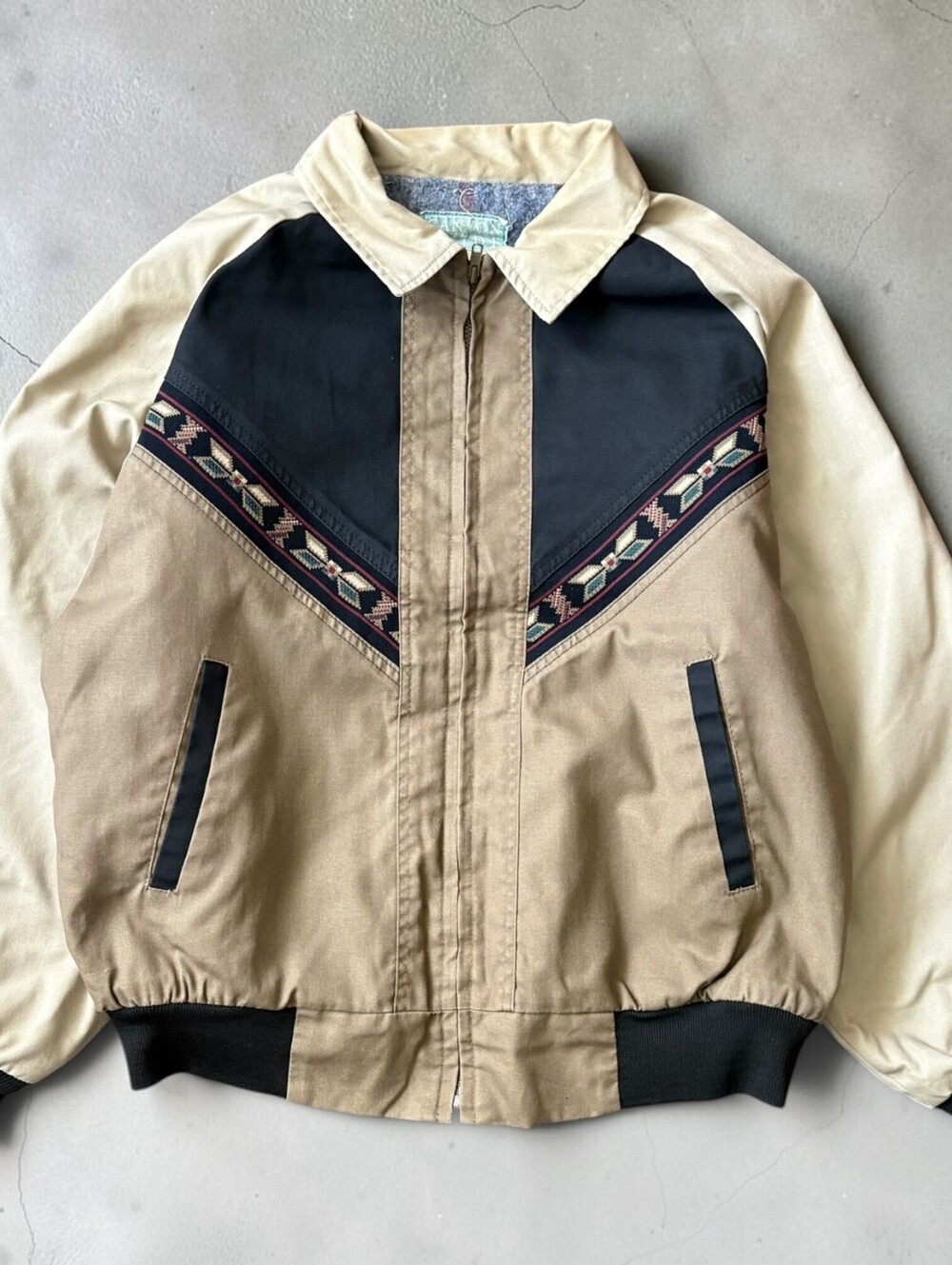 Vintage 90s Canyon Guide Blanket Lined Western Aztec Bomber Jacket Size XL